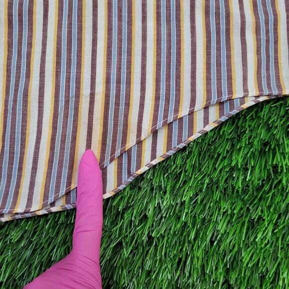 Vintage 80s Disco Vertical Stripes Shirt Large 23x31 Yellow - Picture 4 of 11